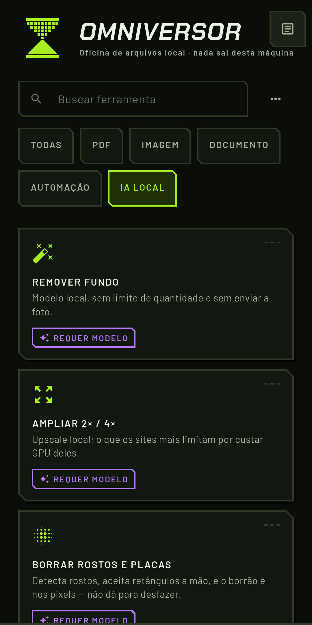 Ferramenta de remover fundo, com o antes e o depois lado a lado.